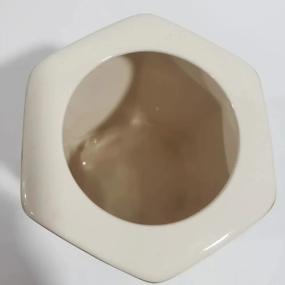 VTG  Masons Ironstone hexagon Lidded Jar With Applique Pattern,Multi-colored. - Picture 4 of 10